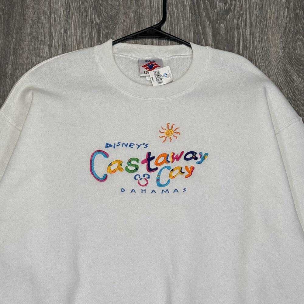 VINTAGE Disney Cruise Line Sweatshirt Adult Large Castaway Cay Bahamas USA NWT - Picture 3 of 9
